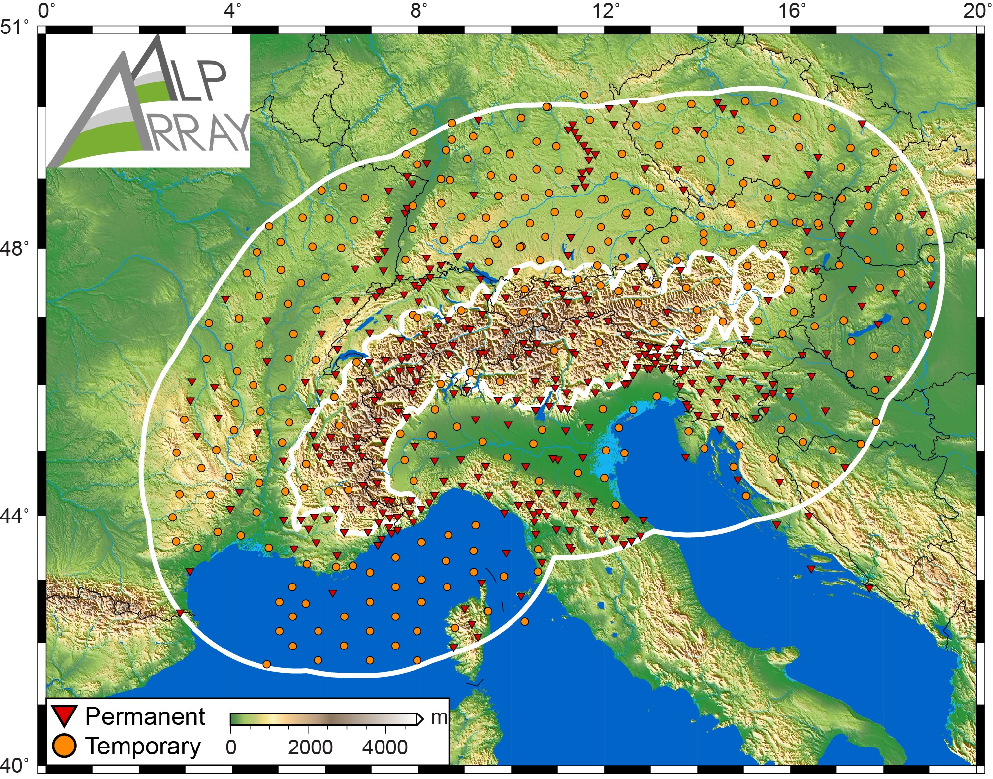 AlpArray seismic network - Final configuration 2017